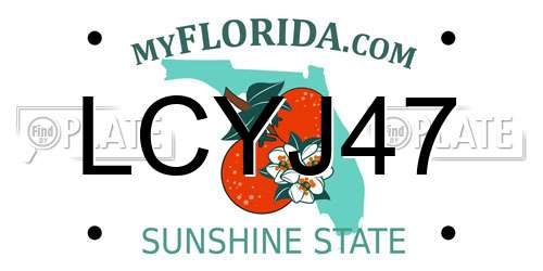 LCYJ47 Florida License Plate