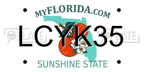 LCYK35 Florida License Plate