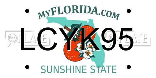 LCYK95 Florida License Plate