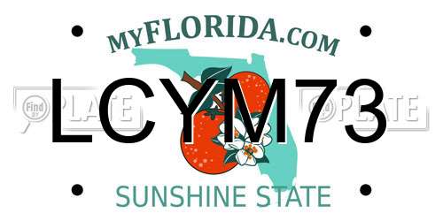 LCYM73 Florida License Plate