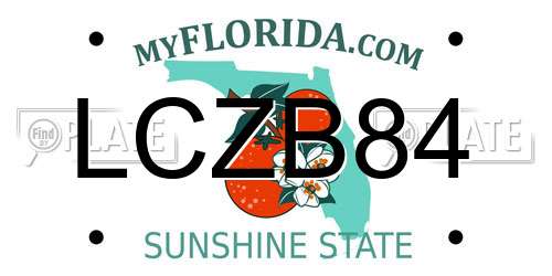LCZB84 Florida License Plate