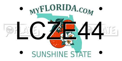 LCZE44 Florida License Plate