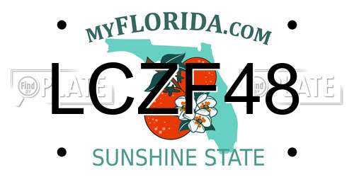 LCZF48 Florida License Plate