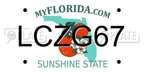 LCZG67 Florida License Plate