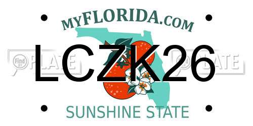 LCZK26 Florida License Plate