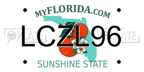 LCZL96 Florida License Plate