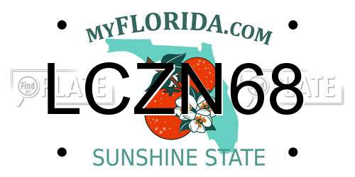LCZN68 Florida License Plate