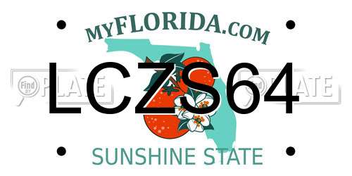 LCZS64 Florida License Plate
