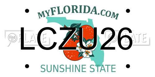 LCZU26 Florida License Plate