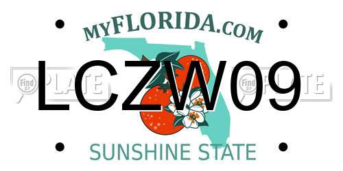 LCZW09 Florida License Plate