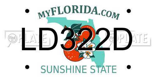 LD322D Florida License Plate