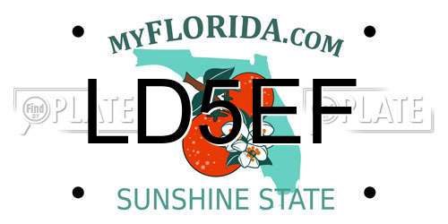 LD5EF Florida License Plate