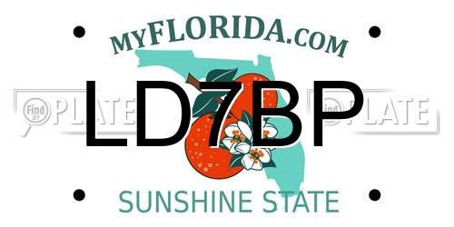 LD7BP Florida License Plate