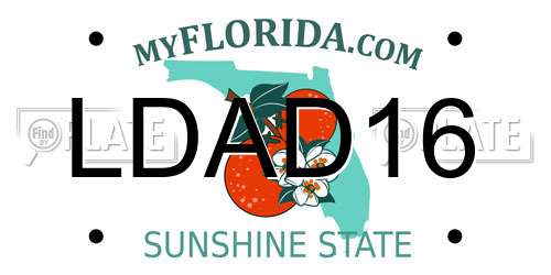 LDAD16 Florida License Plate