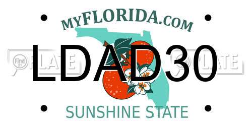 LDAD30 Florida License Plate