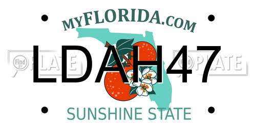 LDAH47 Florida License Plate