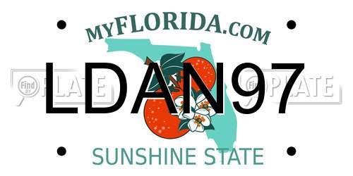 LDAN97 Florida License Plate
