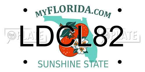 LDCL82 Florida License Plate