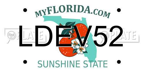 LDEV52 Florida License Plate