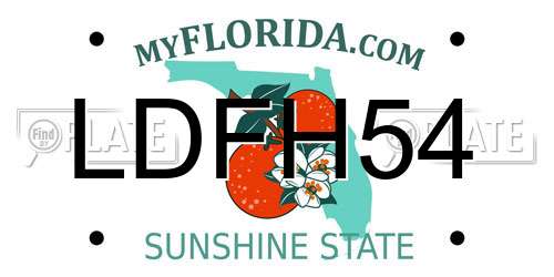 LDFH54 Florida License Plate