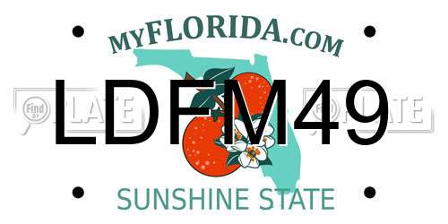 LDFM49 Florida License Plate