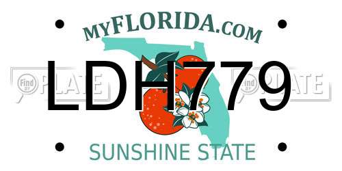 LDH779 Florida License Plate