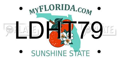 LDHT79 Florida License Plate