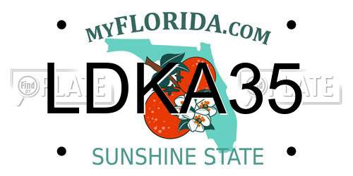 LDKA35 Florida License Plate