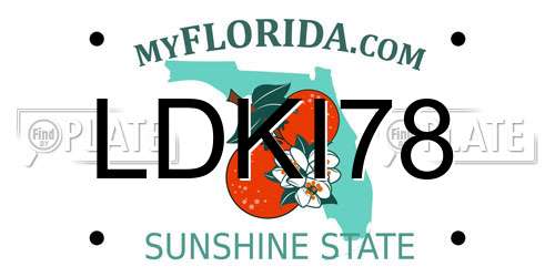 LDKI78 Florida License Plate