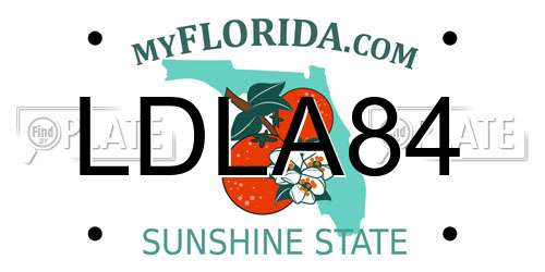LDLA84 Florida License Plate