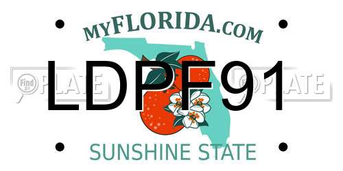 LDPF91 Florida License Plate