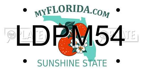 LDPM54 Florida License Plate