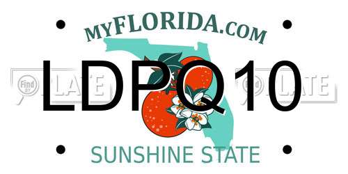 LDPQ10 Florida License Plate