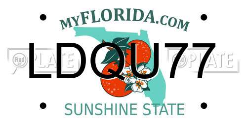 LDQU77 Florida License Plate