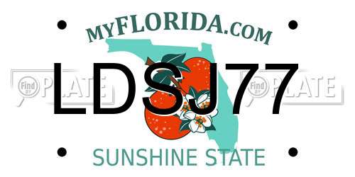LDSJ77 Florida License Plate
