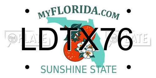 LDTX76 Florida License Plate