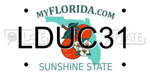 LDUC31 Florida License Plate