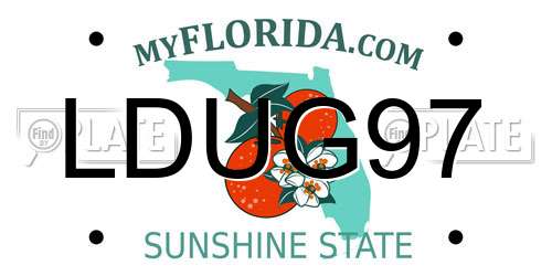 LDUG97 Florida License Plate