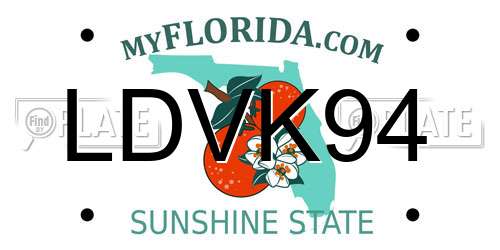 LDVK94 Florida License Plate
