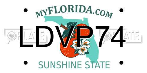 LDVP74 Florida License Plate