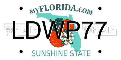 LDWP77 Florida License Plate