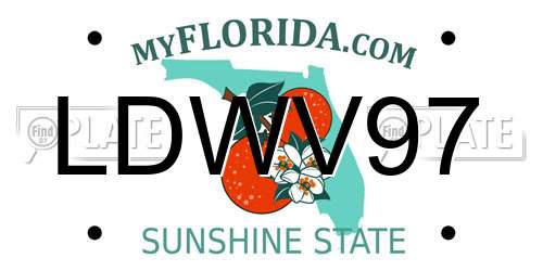 LDWV97 Florida License Plate