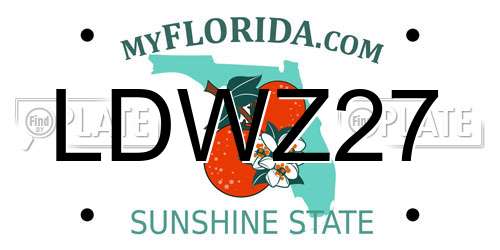 LDWZ27 Florida License Plate