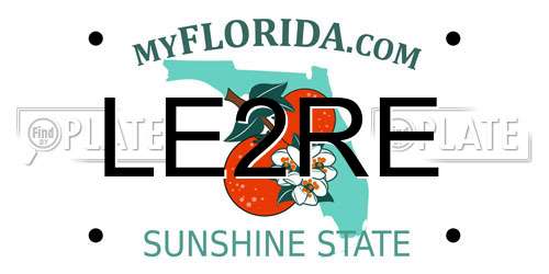 LE2RE Florida License Plate