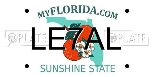 LE7AL Florida License Plate