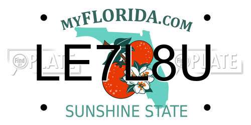 LE7L8U Florida License Plate