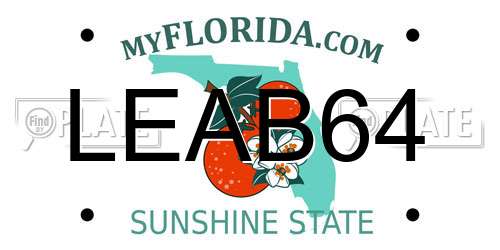 LEAB64 Florida License Plate