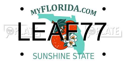 LEAF77 Florida License Plate