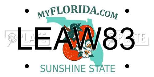 LEAW83 Florida License Plate