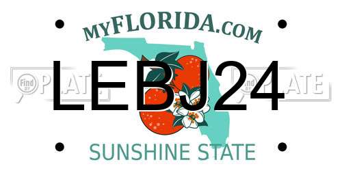 LEBJ24 Florida License Plate